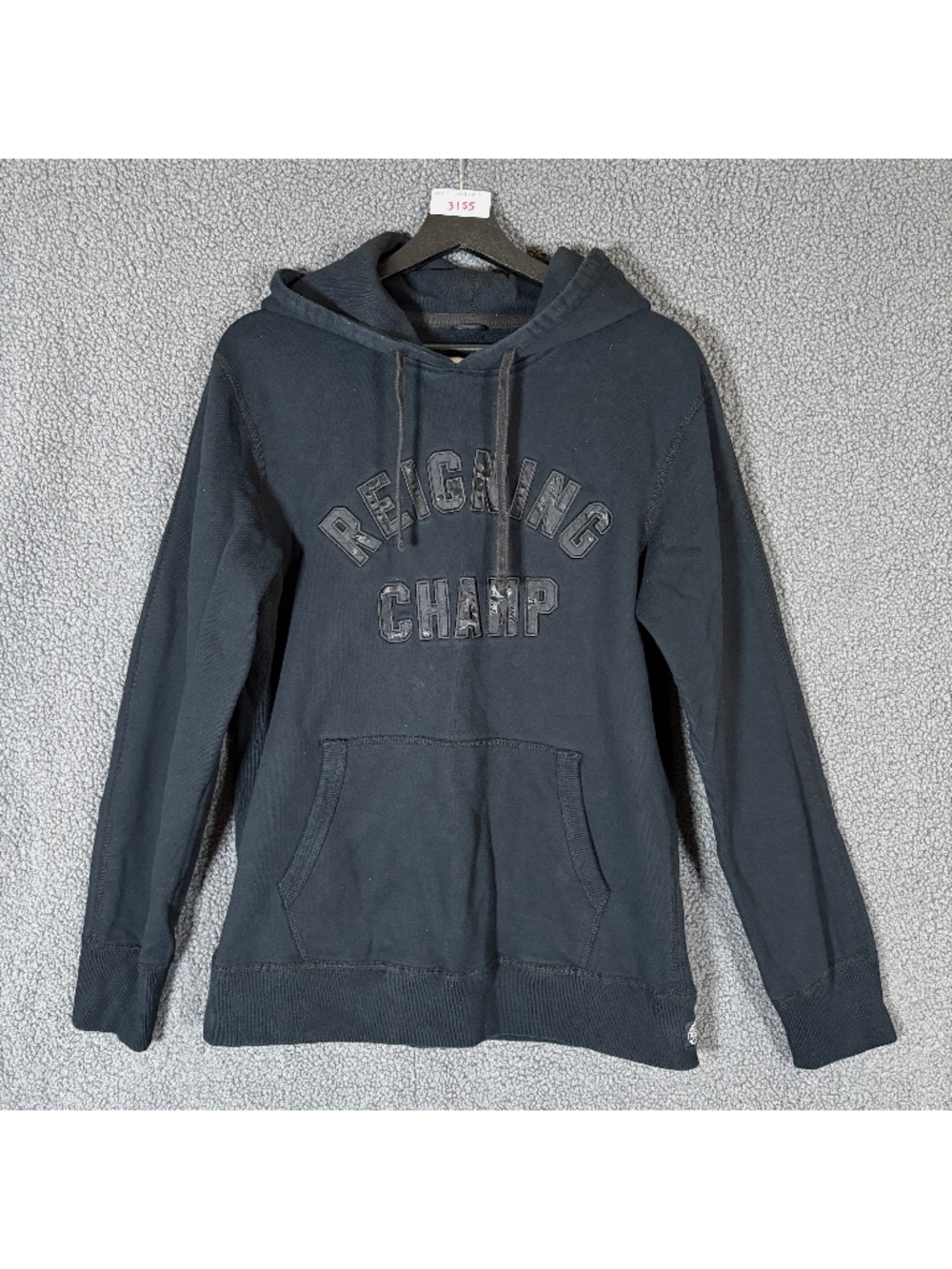 Reigning Champ Terry Logo Hoodie Pullover Sweatshirt - Men's Size M - Black